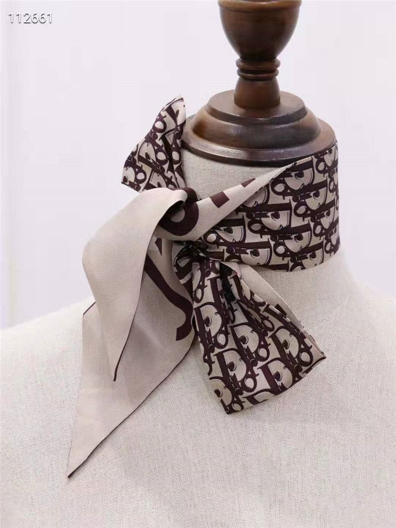 大人気 DIOR ミッツァ スカーフ ロゴ シルクツイル 髪飾り バッグ飾り 小物 レディース