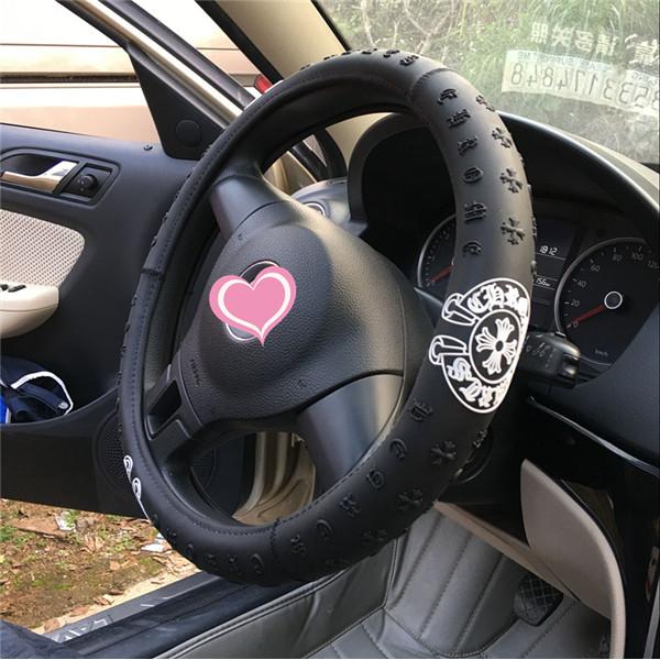 クロムハーツ ハンドルカバー 車用 Chrome hearts ステアリングカバー 立体