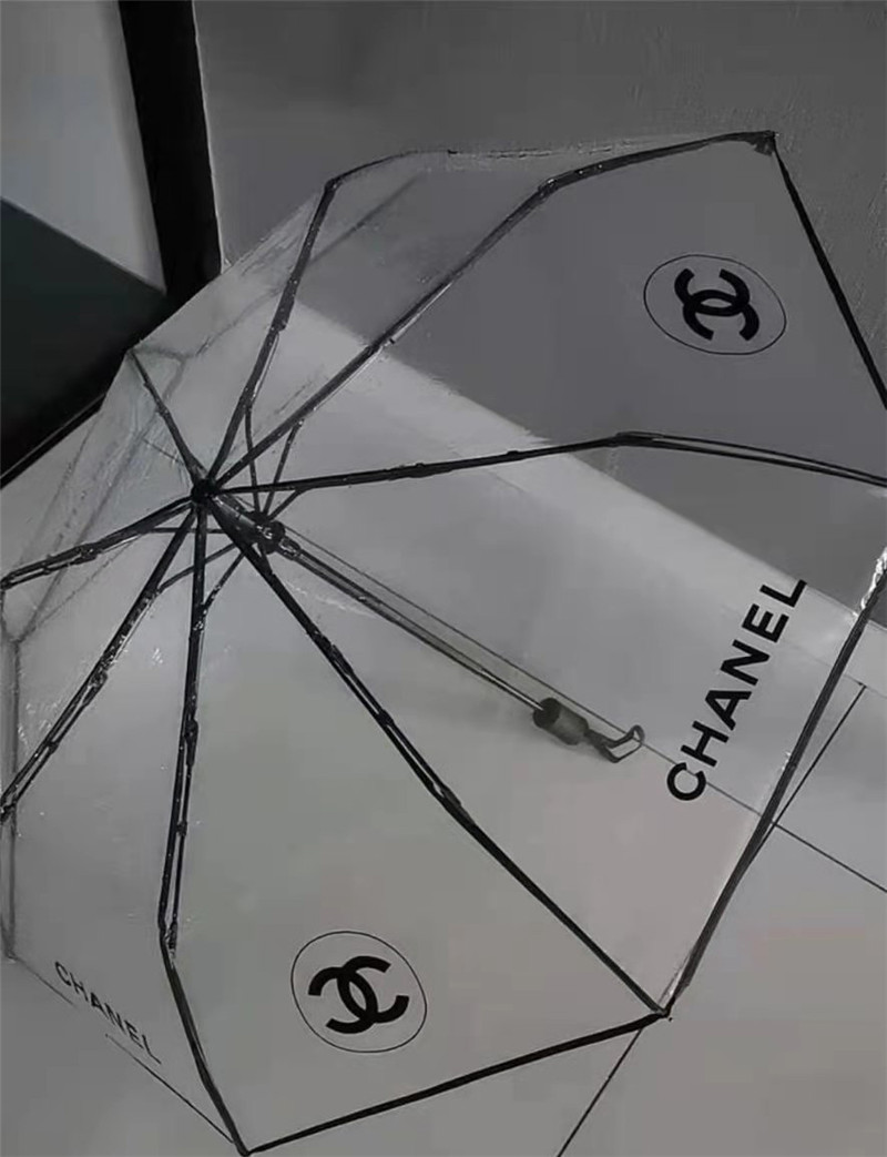 ファッションCHANELロゴプリントワンタッチ折り畳み傘
