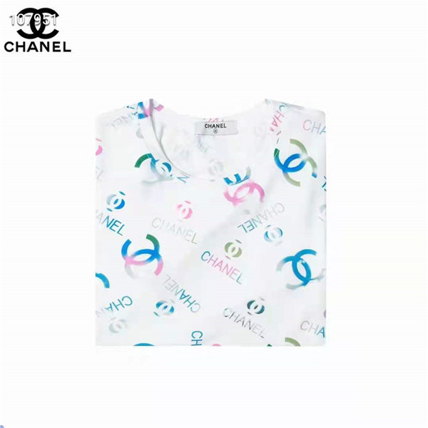 Chanel Tシャツ 半袖 シャネルロゴ クルーネック 夏