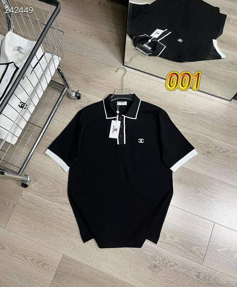 シャネル Tシャツ ポロシャツ 刺繍ロゴ 男女兼用 夏服 レディース