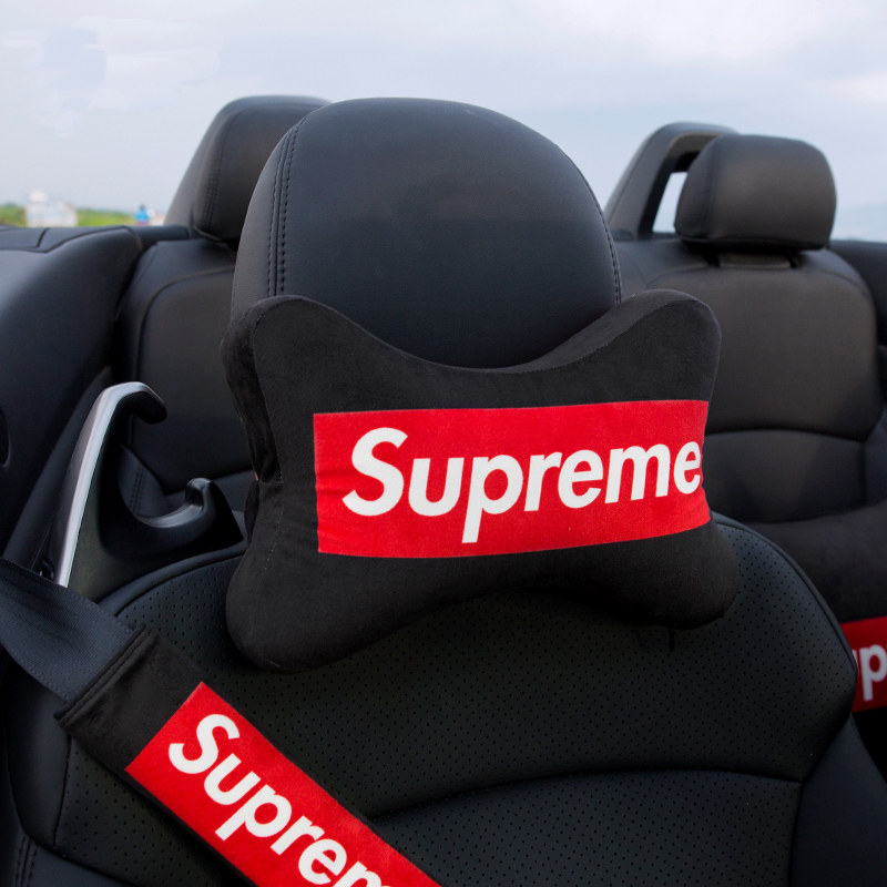 SUPREME ブランドネッククッション やさしく シュプリーム 車用ネッククッション 簡単取付 首枕 1枚入 ブランド車用ネックピロー 軽自動車  首まくら